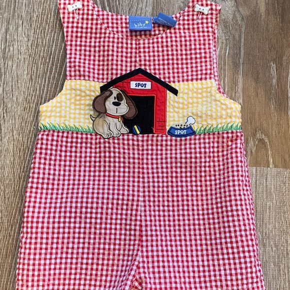 Puppy gingham romper - Picture 1 of 5